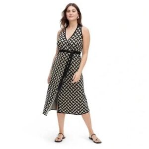Diane Von Furstenberg x Target neutral vintage weave sweater knit wrap dress NWT